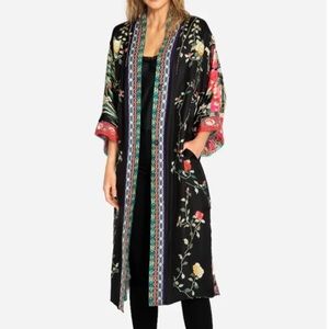 printed Long silk kimono